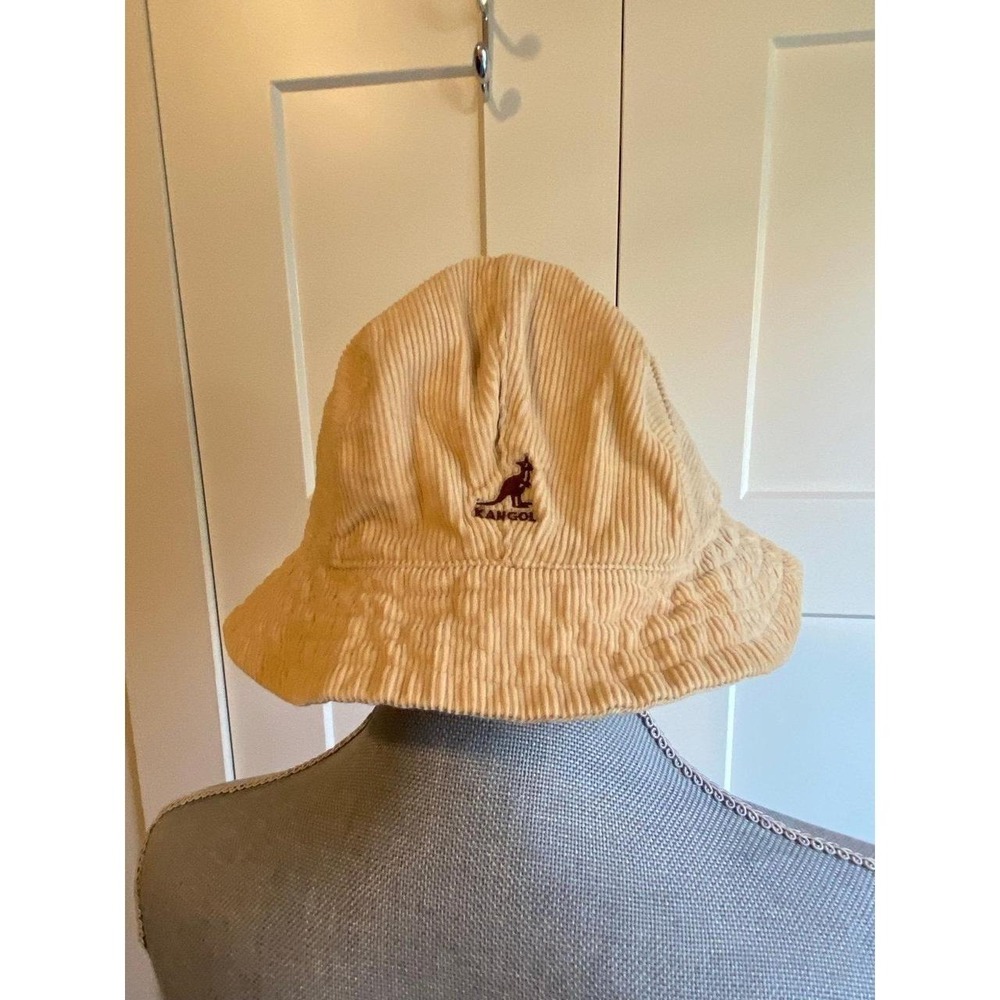 Bucket Hat Kangol Corduroy Bell Medium Beige kids s1